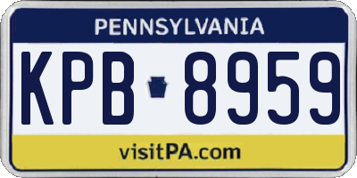 PA license plate KPB8959