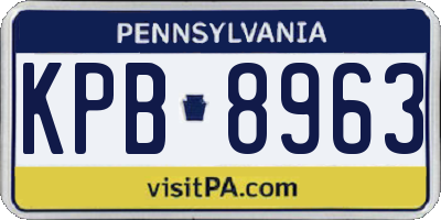 PA license plate KPB8963