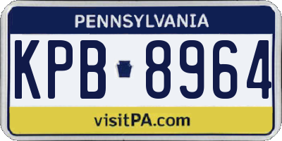 PA license plate KPB8964