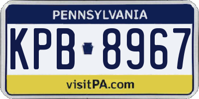 PA license plate KPB8967