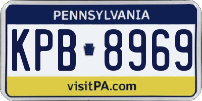 PA license plate KPB8969