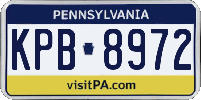 PA license plate KPB8972