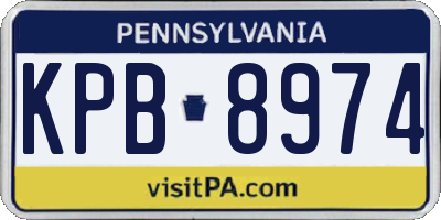 PA license plate KPB8974