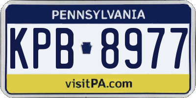 PA license plate KPB8977