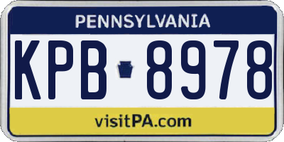 PA license plate KPB8978