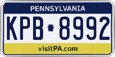 PA license plate KPB8992