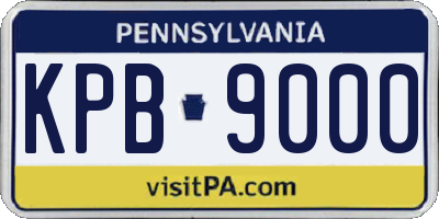 PA license plate KPB9000