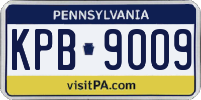PA license plate KPB9009