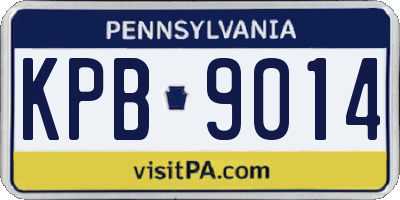 PA license plate KPB9014
