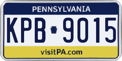 PA license plate KPB9015