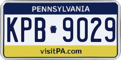 PA license plate KPB9029