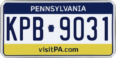 PA license plate KPB9031