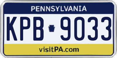 PA license plate KPB9033