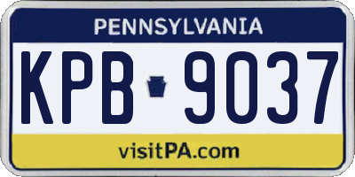 PA license plate KPB9037