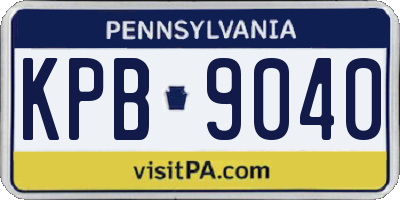 PA license plate KPB9040