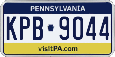 PA license plate KPB9044