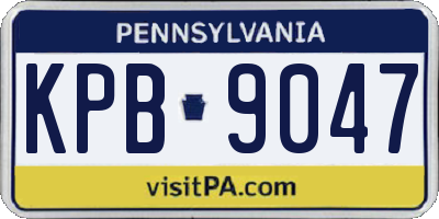 PA license plate KPB9047