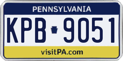 PA license plate KPB9051