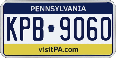 PA license plate KPB9060