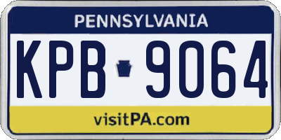 PA license plate KPB9064