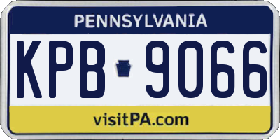 PA license plate KPB9066