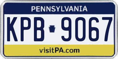 PA license plate KPB9067
