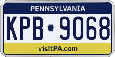PA license plate KPB9068