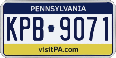 PA license plate KPB9071