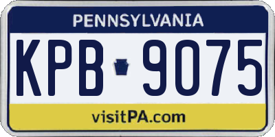 PA license plate KPB9075