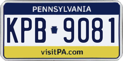 PA license plate KPB9081