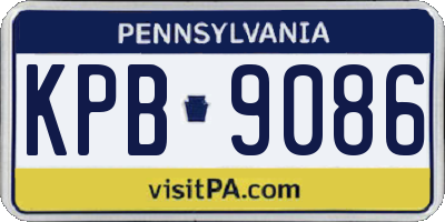 PA license plate KPB9086
