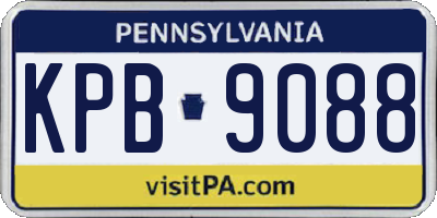 PA license plate KPB9088