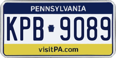 PA license plate KPB9089