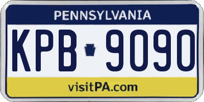 PA license plate KPB9090