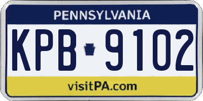 PA license plate KPB9102