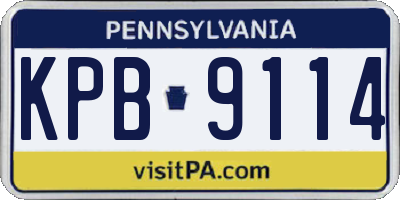 PA license plate KPB9114