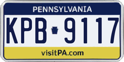 PA license plate KPB9117