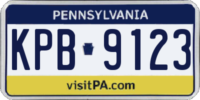 PA license plate KPB9123