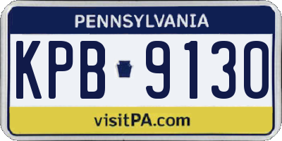 PA license plate KPB9130