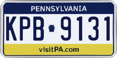 PA license plate KPB9131
