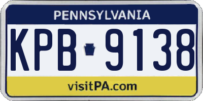 PA license plate KPB9138