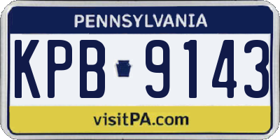 PA license plate KPB9143