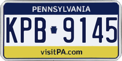 PA license plate KPB9145