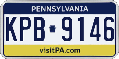 PA license plate KPB9146