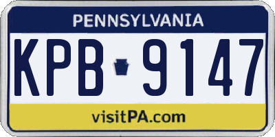 PA license plate KPB9147