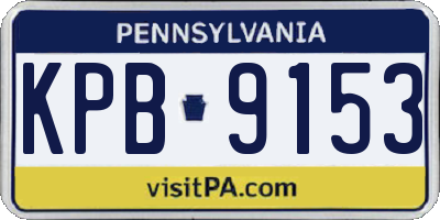 PA license plate KPB9153