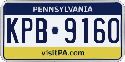 PA license plate KPB9160