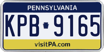 PA license plate KPB9165