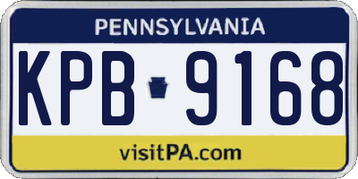 PA license plate KPB9168