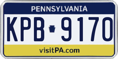 PA license plate KPB9170